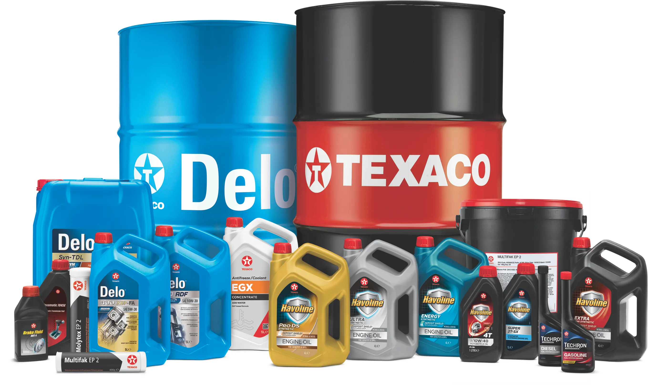 Texaco and Delo lubricant packs and drums supplied by Tethys Ltd in Nigeria